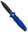 Hinderer Knives Maximus Dagger Flipper Knife Blue G-10 (3.5" DLC Black)