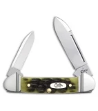 Case Baby Butterbean Traditional Knife 2.75" OD Green Jig Bone (62132 SS) 22543