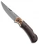 Browning Second Chance Lockback Folding Knife Brown Ebony Wood (3" Damascus)