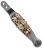 Hinderer Knives Gear Pocket Clip - Stonewash Titanium w/ Brass & Copper Gears