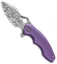 WE Knife Co. 605DS Flipper Knife Purple Titanium (3" Damasteel) Limited Edition