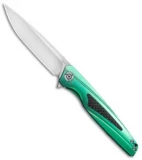 Rike Knife 803CHG Kwaiken Frame Lock Knife Green Titanium/CF (3.6" Satin)