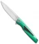 Rike Knife 803CHG Kwaiken Frame Lock Knife Green Titanium/CF (3.6" Satin)