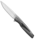 Rike Knife 803CHDG Kwaiken Frame Lock Knife Dark Gray Titanium/CF (3.6" Satin)