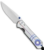 Large Sebenza 21 Unique Mother of Pearl Inlay Cobochon (3.625" Satin)