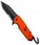 HK Karma Tanto First Response Tool Flipper Knife Orange G-10 (3.75" Black Serr)