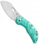 Olamic Cutlery Busker Largo Frame Lock Knife Molten Green Ti (2.5" Satin)