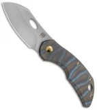 Olamic Cutlery Busker Largo Frame Lock Knife Flame Colored Ti/Brz (2.5" Acid SW)