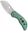 Olamic Cutlery Busker Largo Knife Green Kinetic Rainforest Ti (2.5" Acid SW)