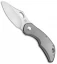 Olamic Cutlery Busker Semper Frame Lock Knife Blast Ti w/ Backspacer(2.5" Satin)