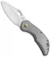 Olamic Cutlery Busker Semper Frame Lock Knife Light Blasted Ti (2.5" Satin)