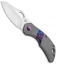 Olamic Cutlery Busker Semper Frame Lock Blasted Ti/Timascus/Purple (2.5" Satin)