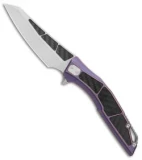 Stedemon Zon Zodiac Frame Lock Knife CF/Purple Titanium (3.75" Satin) C04PPL