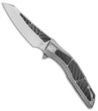 Stedemon Zon Zodiac Frame Lock Knife CF/Blasted Titanium (3.75" Satin) C04BLS