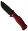 LionSteel Knives SR1AL Knife Red Aluminum Folding (3.7" Black Plain)