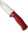LionSteel SR1-Al Red Aluminum Folding Knife (3.7" Satin Plain)