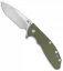 Hinderer Knives XM-24 Skinny Slicer Flipper Knife OD Green G-10 (4" Stonewash)