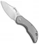 Olamic Cutlery Busker Semper Frame Lock Knife Blasted Ti (2.5" Satin)
