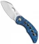 Olamic Cutlery Busker Largo Knife Blue Seabed Ti w/ Bronze Holes (2.5" Satin)
