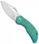 Olamic Cutlery Busker Semper Frame Lock Knife Green Seabed Ti (2.5" Satin)