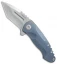 PMP Knives Berserker Frame Lock Flipper Knife Blue Ti (3.5" Stonewash)