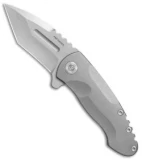 PMP Knives Berserker Frame Lock Flipper Knife Ti (3.5" Stonewash)