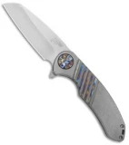 Curtiss Knives Custom F3 Large Wharncliffe Knife Flamed Slide Mill Ti (3.6" SW)