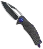 Marfione Custom Matrix-R Flipper Knife Carbon Fiber/Purple Haze (Dark Matter)