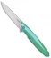 Rike Knife 1707s Integral Frame Lock Knife Green Titanium (3.75" Satin)