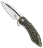 Begg Steelcraft Series Glimpse 7.0 Knife Tan G-10/CF (3.5" Polish Fluted)