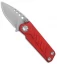 EOS Prawn Friction Folder Knife Red Aluminum (2.1" Gray)