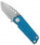 EOS Prawn Tanto Friction Folder Knife Blue Aluminum (2.1" Stonewash)