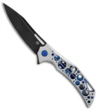 Olamic Cutlery Swish LTW Frame Lock Knife Jeweled Acid Rain Ti (3.75" Black PVD)