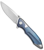 Bestech Starfighter Frame Lock Knife Blue/Satin Titanium (3.3" Stonewash) 1709B