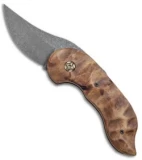 Knappo Knives Custom Tephra Friction Folder Ancient Swamp Kauri (2.5" Acid SW)