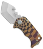 Medford Panzer Tanto Frame Lock Knife Bronze Ano Checkered (2.5" Tumbled) MKT