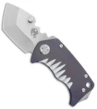 Medford Panzer Tanto Frame Lock Knife Sculpted Blue Ano (2.5" Tumbled) MKT