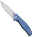 Shirogorov Hati R Frame Lock Knife Dark Blue Twill Carbon Fiber (3.7" Stonewash)