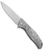 Shirogorov 95 Flipper Frame Lock Knife T Pattern Titanium  (3.7" Stonewash)