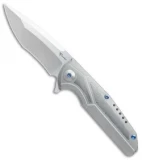 Reate K-4 Frame Lock Flipper Knife Titanium/Damascus (3.75" Satin)