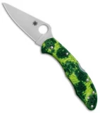 Spyderco Delica 4 Knife Flat Ground Zome Green/Yellow FRN (2.8"  S30V) C11ZFPYL