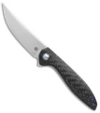 TuffKnives Geoff Blauvelt Custom Slimline Persian Flipper Knife CF (Hand Satin)