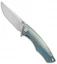 Bestech Knives Dolphin Frame Lock Knife Green Titanium (3.375" Stonewash)