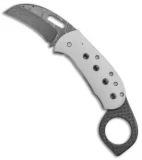Chuck Gedraitis Karambit Frame Lock Knife Ti/Carbon Fiber (2.25"Damascus)