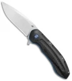 JD van Deventer Kenpachi Flipper Knife Carbon Fiber/Blue Ti (3.25" Satin)