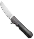 Jason Clark Kwaiken Flipper Knife Carbon Fiber/Damascus (3.5" Satin CTS-XHP)