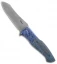 O'Hare Knives RFK Frame Lock Knife Blue LSCF/Zircuti (3.75" Damascus)