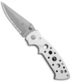 CRKT Crawford Kasper Professional Liner Lock Knife Silver (3.75" Gray Serr) 7728