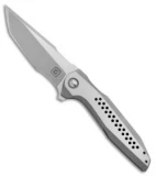 TuffKnives Geoff Blauvelt Custom SKKM  Tanto Flipper Knife Titanium (Stonewash)