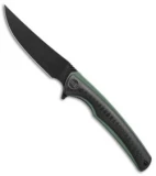 WE Knife Co. 704CF-H Liner Lock Knife CF/Green Ti (3.6" Black Stonewash)
